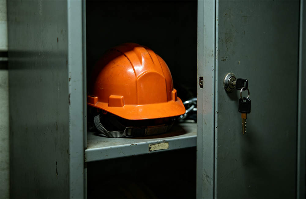 Safety helmets locked in storage cabinet hard to reach during tornado emergency common mistake to avoid for shelters today now now for bulk tornado emergency kit procurement and wholesale NGO relief orders today now