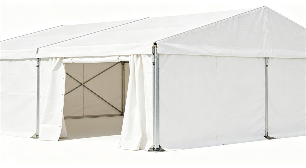 White frame tent 4x6m steel frame PVC coated polyester for remote worker accommodation White frame tent 4x6m steel frame PVC coated polyester for remote worker accommodation