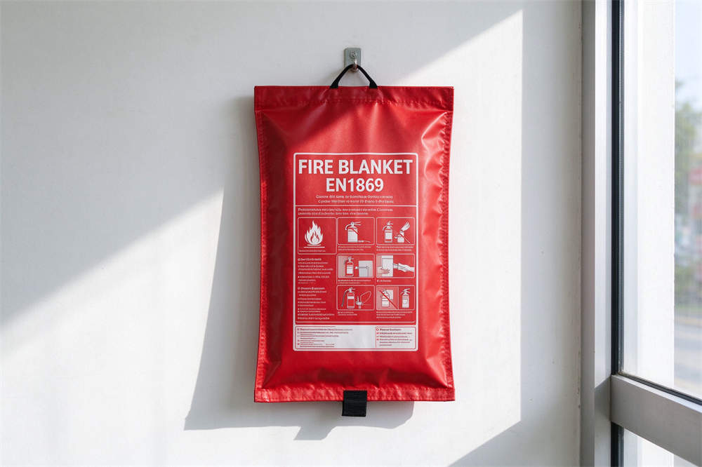 Fire blanket EN1869 certified wall mounted, emergency survival kit supplies for fire safety, essential disaster preparedness equipment