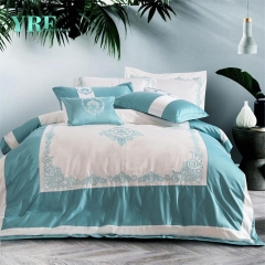 juego de cama de lujo verde menta cama