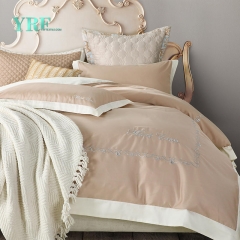conjunto de edredón beige satinado bordado