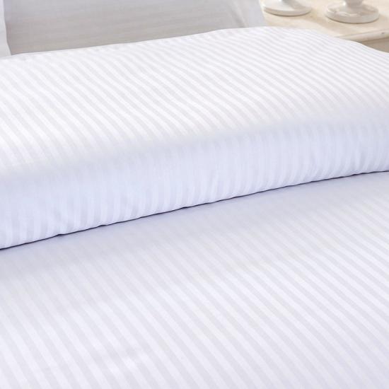 Ropa de cama blanca duradera de la habitación del hotel de la raya del algodón del apartamento cómodo