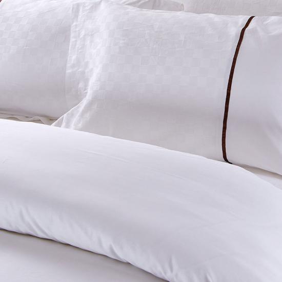 Logotipo de las hojas completas de la colección del hotel del algodón del telar jacquar 4PCS durable de lujo cómodo