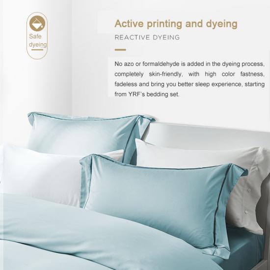 Buena calidad Super King 100 algodón egipcio azul suave puro hotel ropa de cama
