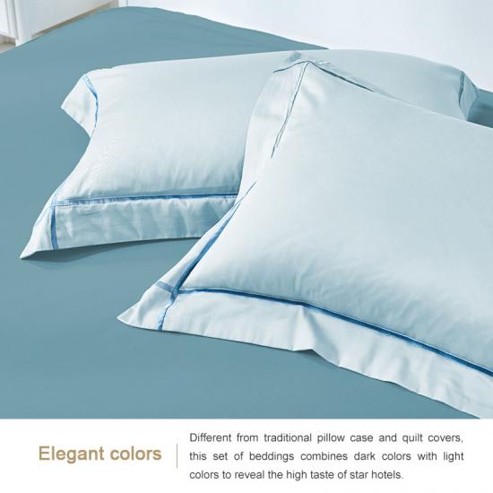 Buena calidad Super King 100 algodón egipcio azul suave puro hotel ropa de cama