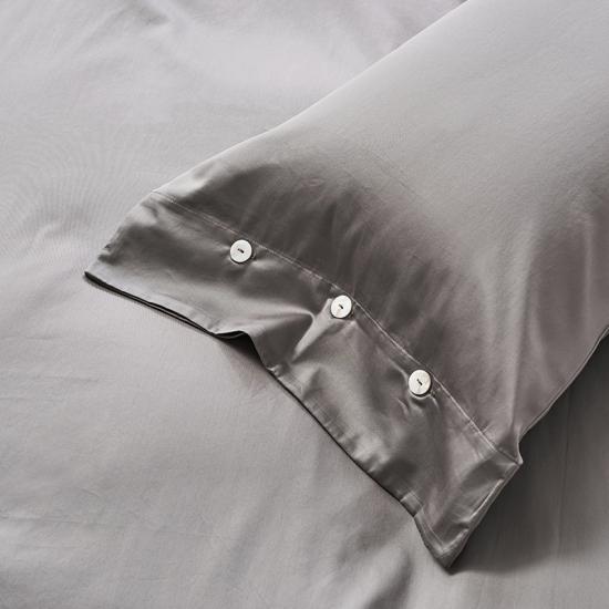 China Comercio al por mayor 4 piezas de algodón egipcio tamaño Queen lujoso hotel gris ropa de cama