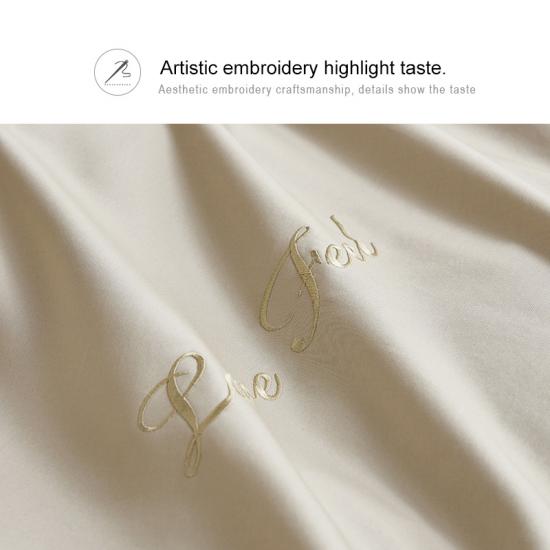 Comercio al por mayor de cinco estrellas 100 algodón Twin Xl ropa de cama de hotel de color crema
