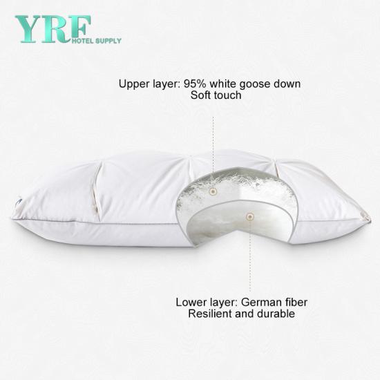 Almohada blanca respirable modificada para requisitos particulares al por mayor de la pluma de la protección del cuello del hotel de 5 estrellas