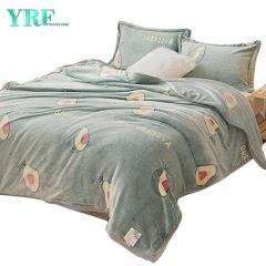 Manta de visón de stock de diseño único floral con estampado de aguacate