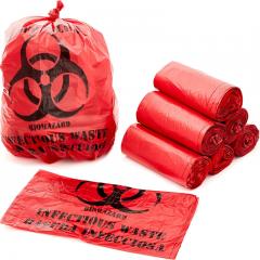 Bolsa de laboratorio roja para riesgos biológicos