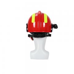 Casco de rescate de emergencia rojo con protector facial