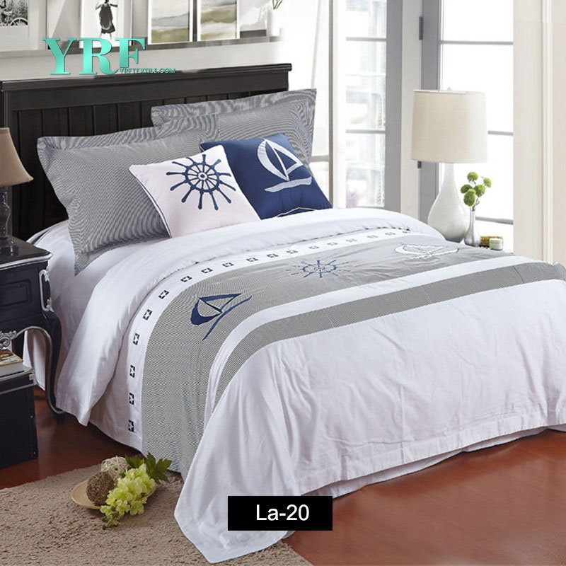 ropa de cama bordada cómoda de lujo del apartamento de algodón hb-012